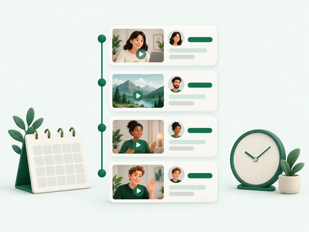 A timeline of videos and profile snapshots